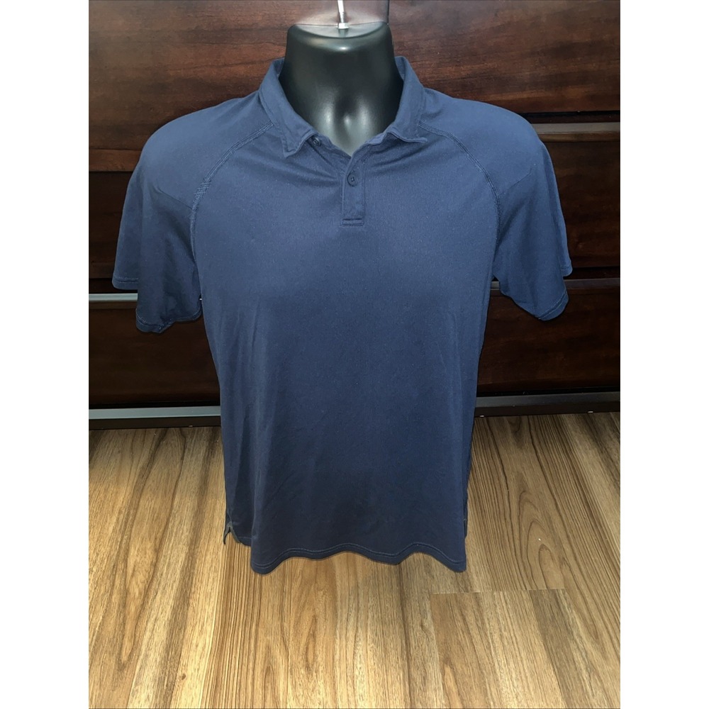Men's Rhone Performance Polo Size Small Navy Blue Solid Polyester Blend